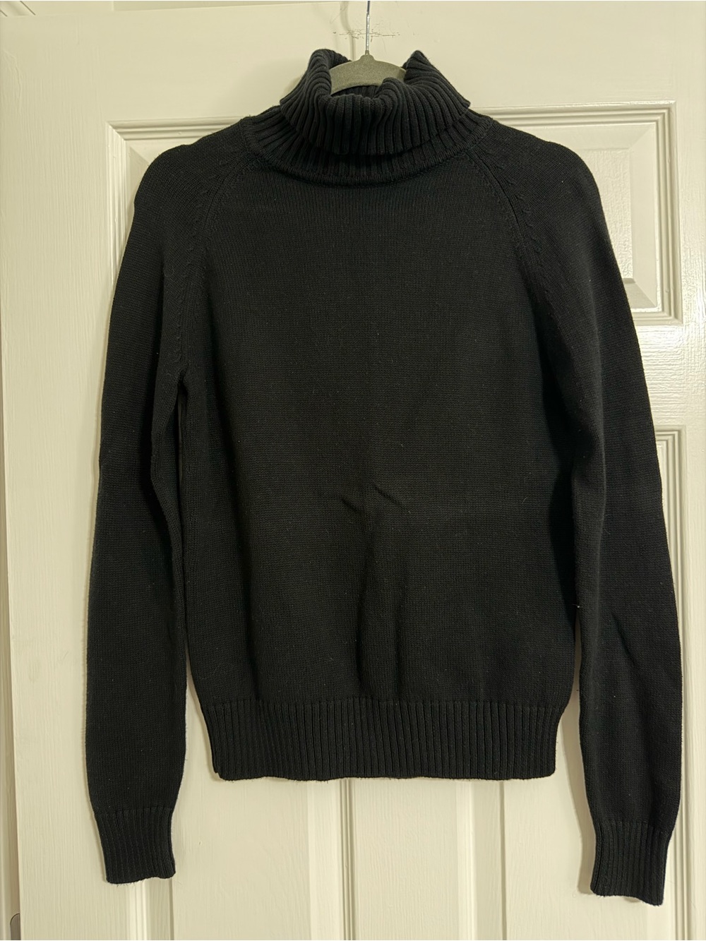 JEANNE PIERRE Black Ribbed Turtleneck Sweater